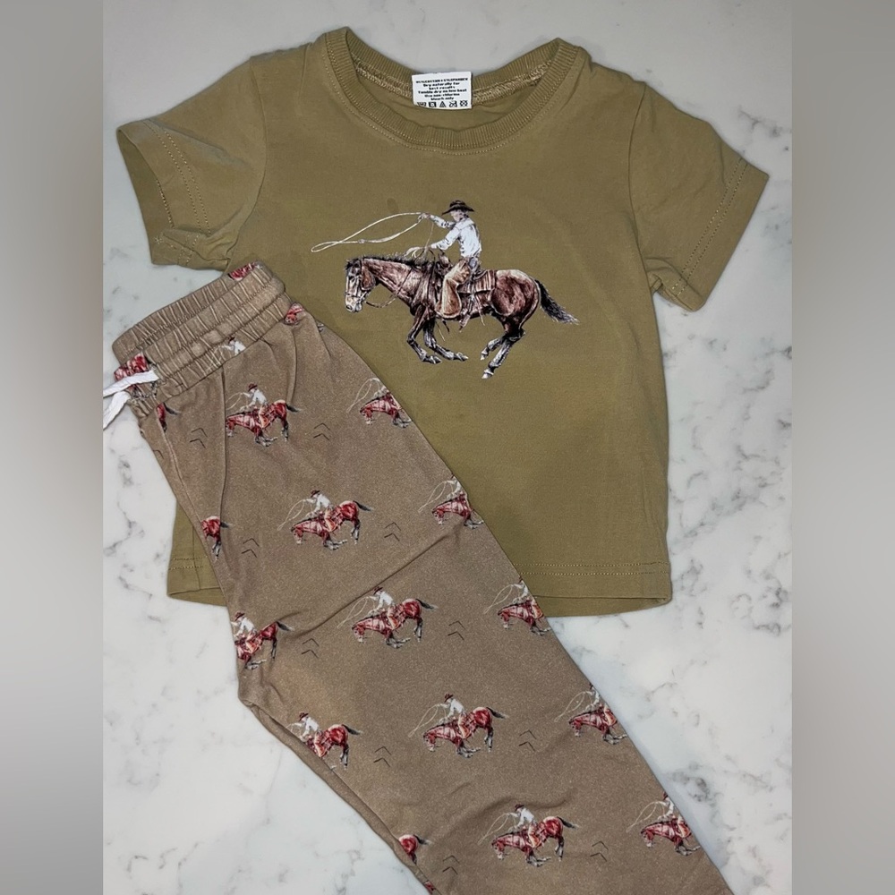 Cowkid Clothing Company Set Pajamas Cowboy 12-18 Mos